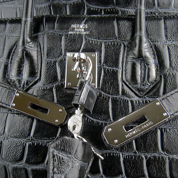 High Quality Fake Hermes Birkin 35CM Togo Veins Leather Bag Black 6089 - Click Image to Close